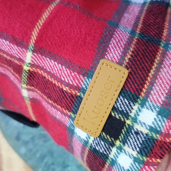 Dog Coat XS - Reversible Red Flannel/Black - Picture 3 of 11